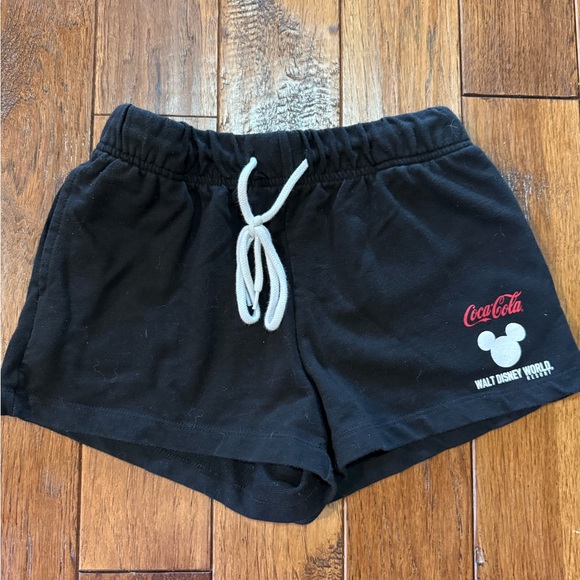 Disney Pants - Disney Black Women's Athletic Lounge Shorts with Coca-Cola Logo